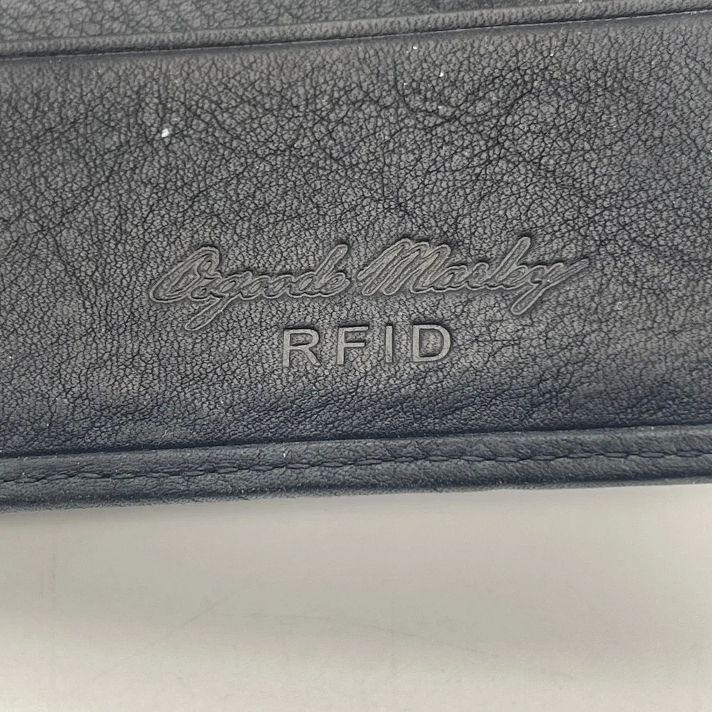 Osgoode Marley Mens Black Leather RFID Bifold Wallet with ID Window